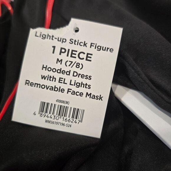 NWT Halloween Light-Up Stick Figure Costume Lights & Removable Mask Girls M 7/8 - Picture 2 of 5